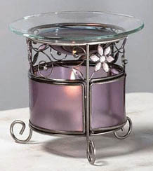 Purple Glass w/ Rhinestone Flowers Diffuser: C