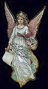 angel in white with book