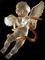 satin glass angel with flute