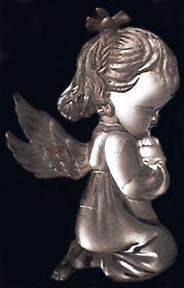 silvery praying angel girl