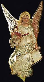 angel in yellow with book
