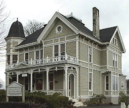green Victorian house