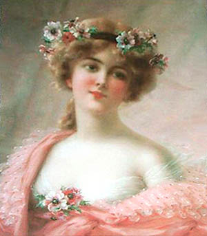Victorian lady in pink